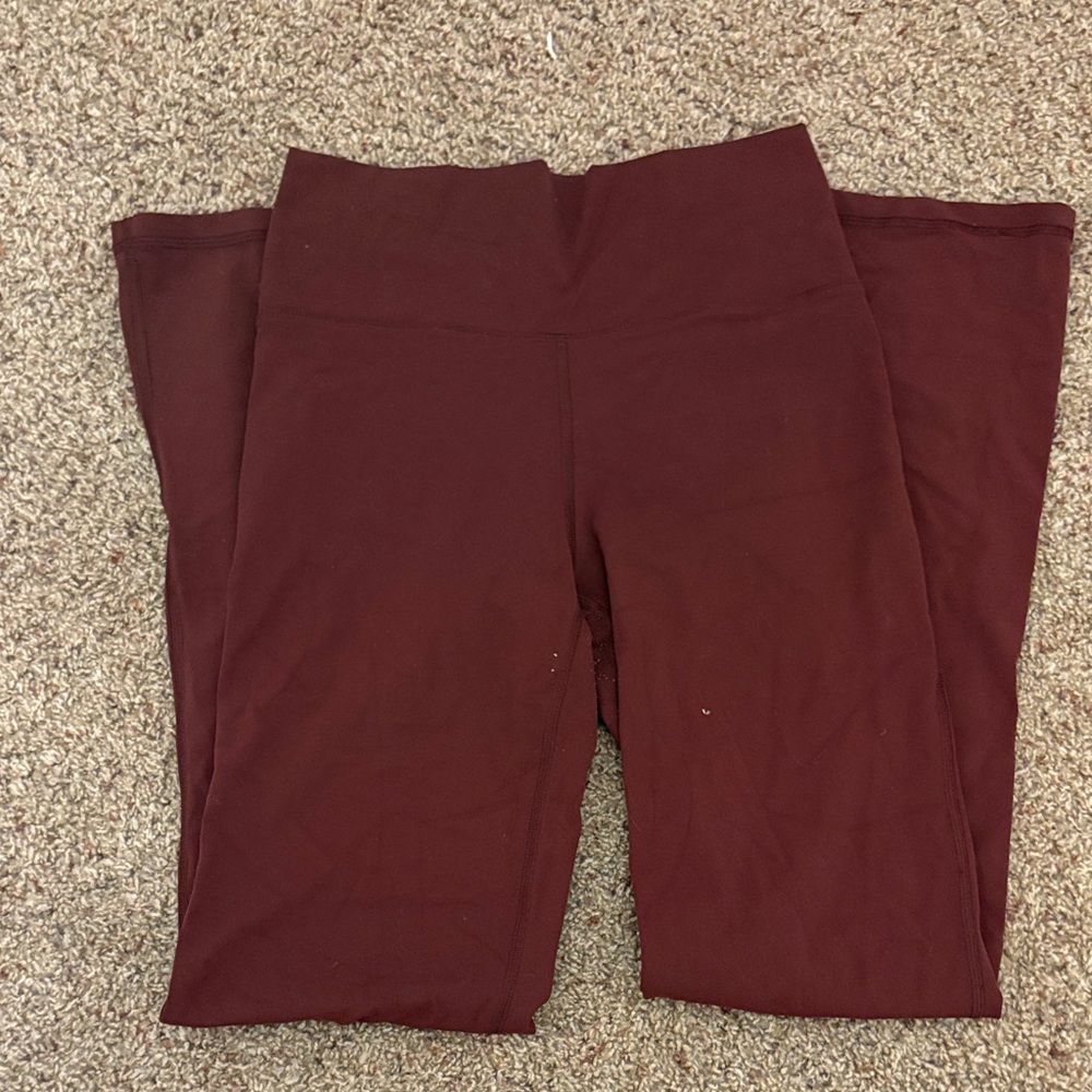 Burgundy High-Waisted Leggings